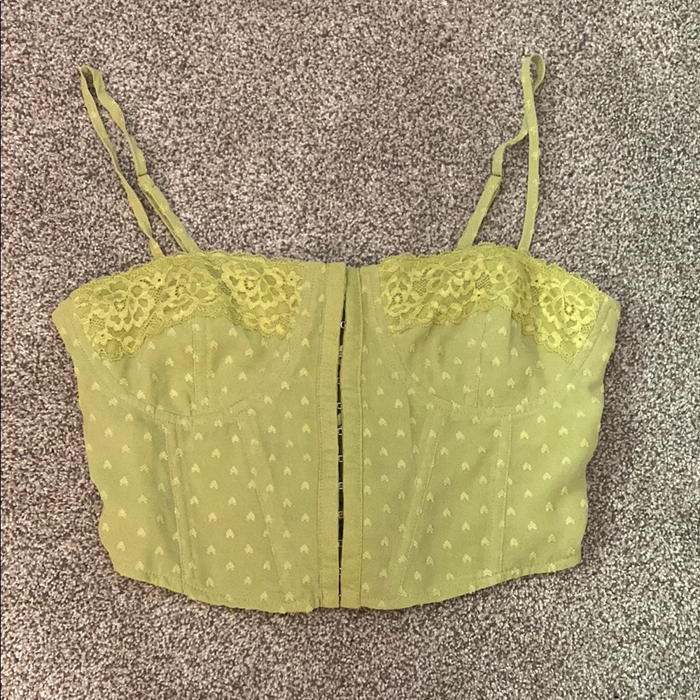 PacSun Lime Green Lace Crop Top